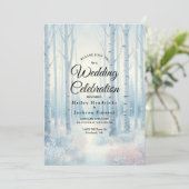 Frosted Blue Birch Forest Wedding 招待状 (スタンド正面)