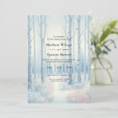 Frosted Blue Birch Forest Wedding 招待状 (スタンド正面)