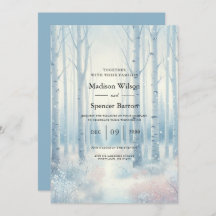 Frosted Blue Birch Forest Wedding