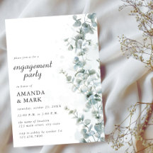 Frosted Blue Eucalyptus Winter Engagement Party 