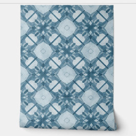 Frosted Blue Geometric Snowflake 壁紙