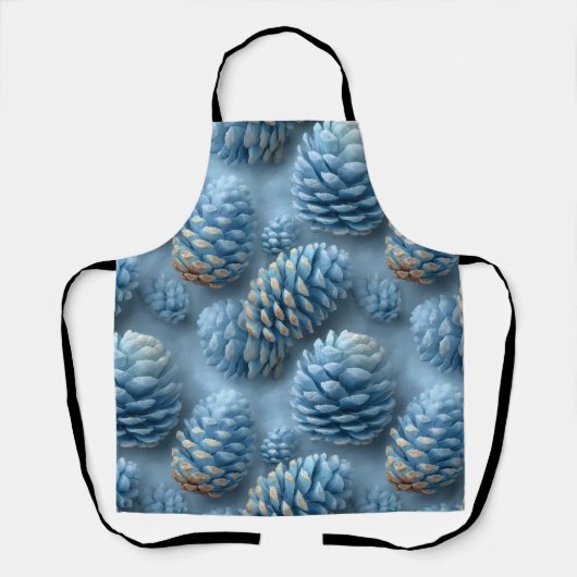 Frosted Blue Pinecones エプロン (正面)