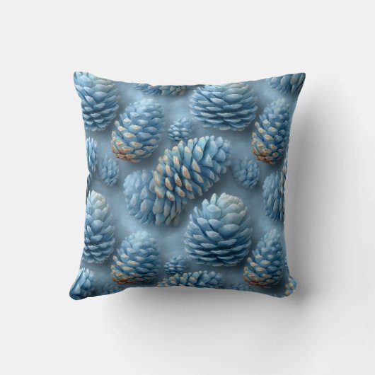 Frosted Blue Pinecones クッション (裏面)