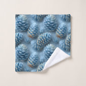 Frosted Blue Pinecones バスタオルセット (ウォッシュタオル)