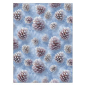 Frosted Blue Pinecones Pattern Throw Pillow テーブルクロス (正面)