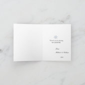 Frosted Blue Winter Wedding Custom Photo サンキューカード (内部)