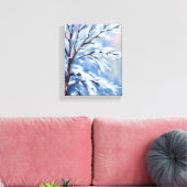 Frosted Branches | Winter Snow Tree Painting キャンバスプリント (インサイチュ (リビング))