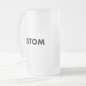 Frosted Custom Beer Stein Glass Blank - 16oz Pint フロストグラスビールジョッキ (正面左)