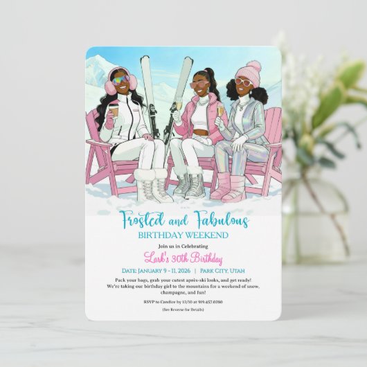 Frosted & Fabulous Après Ski Birthday Getaway 招待状 (スタンド正面)