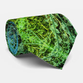 Frosted fern blue green brown leaves pattern ネクタイ (ロール)