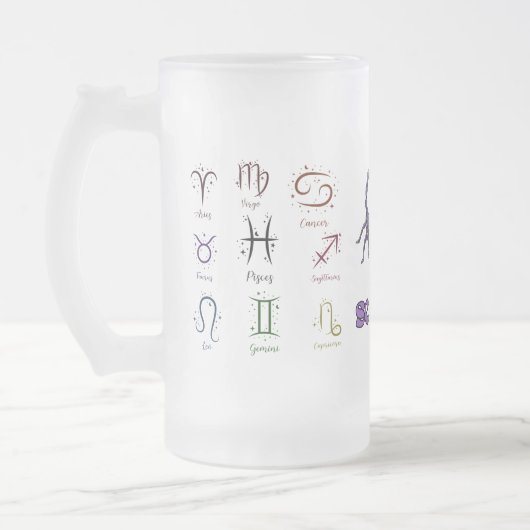 Frosted Glass Beer Mug ECC,ESMALTADO ZODIACAL フロストグラスビールジョッキ (左)