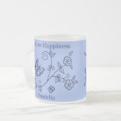 Frosted Glass Blue Butterfly Mug フロストグラスマグカップ (正面左)