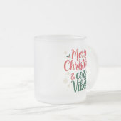 Frosted Glass Christmas Gift , Cozy Holiday Quote  フロストグラスマグカップ (正面右)