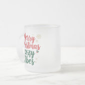 Frosted Glass Christmas Gift , Cozy Holiday Quote  フロストグラスマグカップ (正面左)