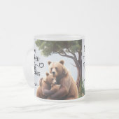 Frosted Glass Mug Bear Family Heartbeat Love  フロストグラスマグカップ (正面左)