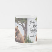 Frosted Glass Mug Bear Family Heartbeat Love  フロストグラスマグカップ (中央)