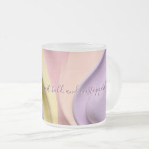 Frosted glass mug in stylish abstract graphic