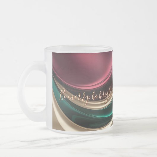 Frosted glass mug in stylish graphic フロストグラスマグカップ (左)