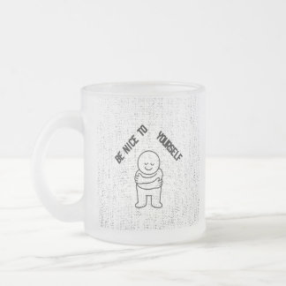☕ Frosted Glass Mug with "Be Nice To Yourself"  フロストグラスマグカップ