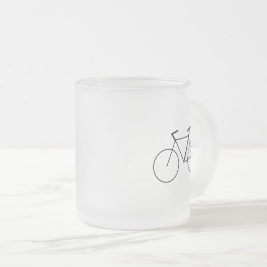 Frosted Glass Mug with Clean Bicycle Design フロストグラスマグカップ (正面右)