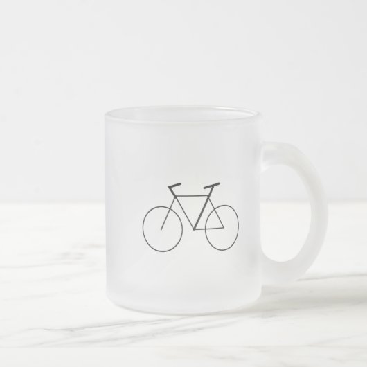 Frosted Glass Mug with Clean Bicycle Design フロストグラスマグカップ (右)