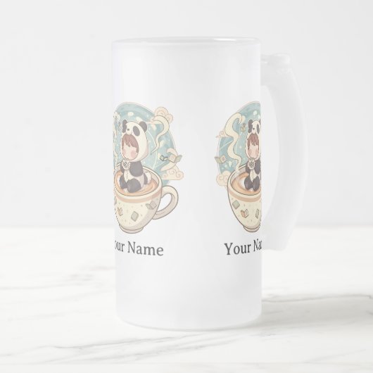 Frosted Glass Panda Cold Brew Mug フロストグラスビールジョッキ (正面右)