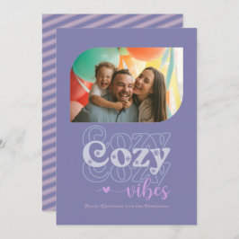Frosted Lavender Cozy Vibes Only Christmas Photo シーズンカード