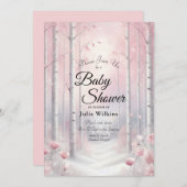 Frosted Petals in a Winter Woodland Baby Shower 招待状 (正面/裏面)