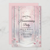 Frosted Petals in a Winter Woodland Housewarming 招待状 (正面/裏面)