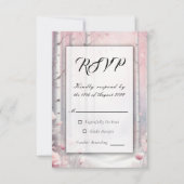 Frosted Petals in a Winter Woodland Wedding 出欠カード (正面)