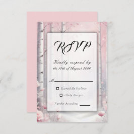 Frosted Petals in a Winter Woodland Wedding 出欠カード