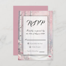 Frosted Petals in a Winter Woodland Wedding 出欠カード