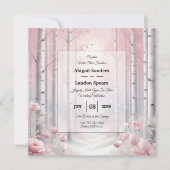 Frosted Petals in a Winter Woodland Wedding 招待状 (正面)