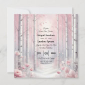 Frosted Petals in a Winter Woodland Wedding 招待状 (正面)