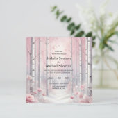 Frosted Petals in a Winter Woodland Wedding 招待状 (スタンド正面)