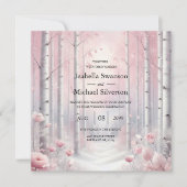 Frosted Petals in a Winter Woodland Wedding 招待状 (正面)