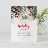 Frosted Pine & Berries Holiday Party  招待状 (スタンド正面)