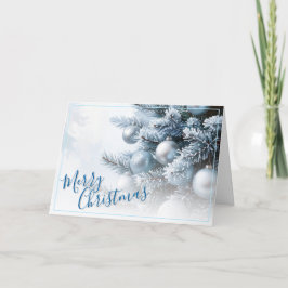Frosted Pine Merry Christmas Greeting Card カード