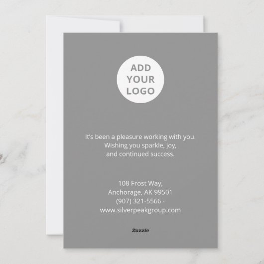 Frosted Silver Script Holiday Card シーズンカード (裏面)