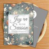 Frosted Silver Script Holiday Card シーズンカード