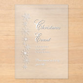 Frosted Snowflake Christmas Acrylic Invitation アクリル招待状 (正面)