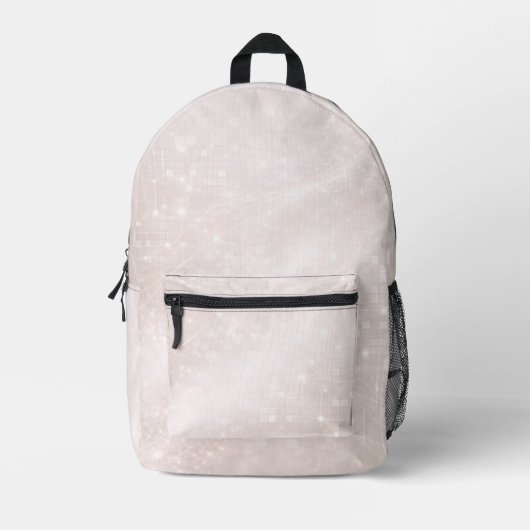 Frosted white and soft greige patterns AI art  プリントバックパック (正面)