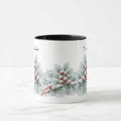 Frosted Winter Berry and Spruce Botanical Holiday  マグカップ (中央)