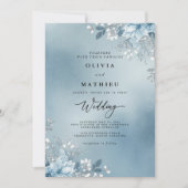 Frosted Winter Bloom Wedding 招待状 (正面)