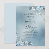 Frosted Winter Bloom Wedding 招待状 (正面/裏面)