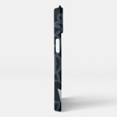 Frosted Winter Floral, Icy Blue & Silver Pattern R iPhoneケース (右側面)