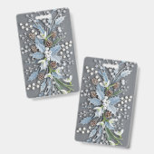 Frosted Winter Snowdrop Floral Arrangement バッジ (正面＆裏面)
