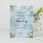 Frosted Winter Snowflakes Wedding 招待状 (スタンド正面)