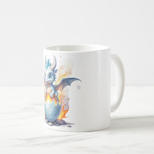 Frostfire Hatchling Blue Dragon Fantasy コーヒーマグカップ (正面右)