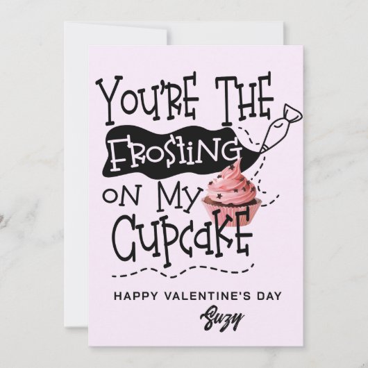 Frosting on My Cupcake Valentine Card 招待状 (正面)